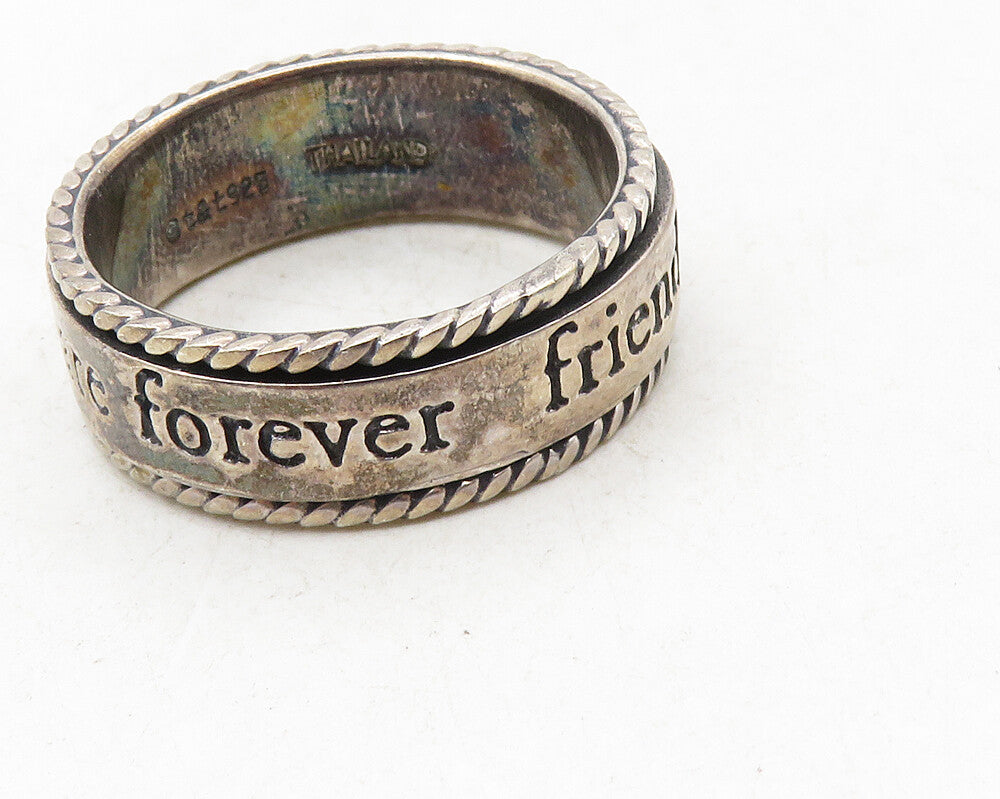 925 Sterling Silver  Vintage Friends Are Forever Spinner Ring Sz 9.5  RG9540