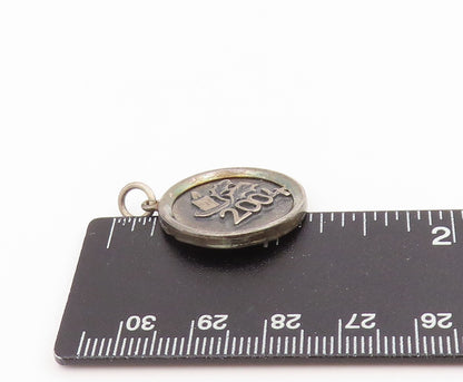 925 Sterling Silver Vintage Pendant 2004 Christmas Candle Holly Charm  PT25339