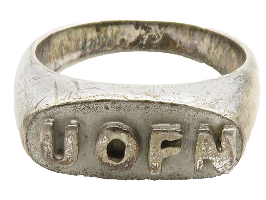 KINNEY 925 Sterling Silver  Vintage UOFN Square Dome Band Ring Sz 5  RG13143