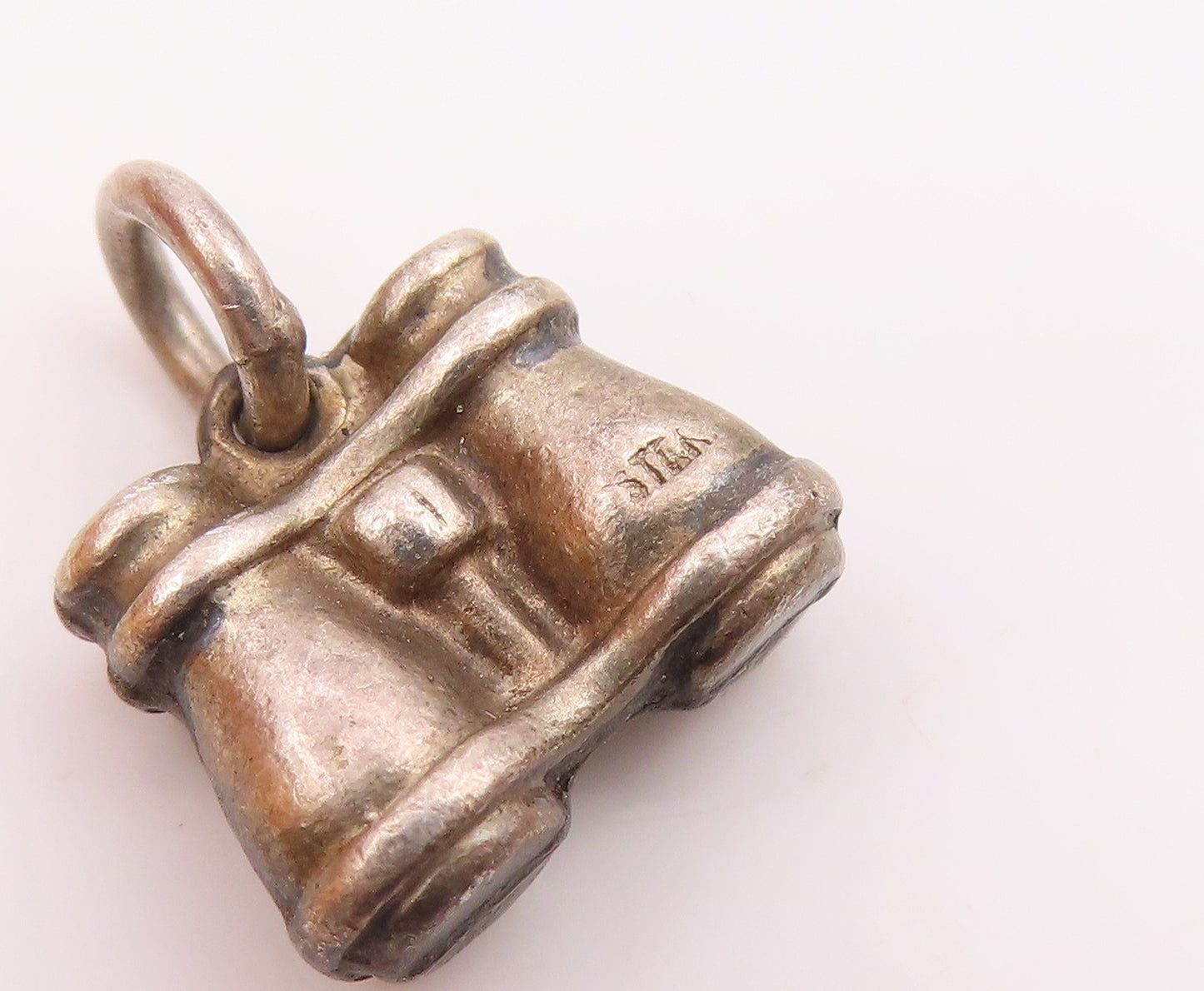 925 Sterling Silver  Vintage Petite Binoculars Motif Drop Pendant  PT18463