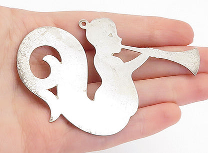 STIEFF 925 Silver  Vintage Christmas 1978 Trumpet Player Swirl Pendant  PT4485