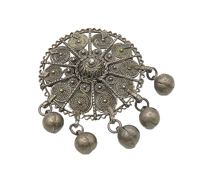 ISRAEL 925 Sterling Silver  Vintage Dangling Swirl Twist Brooch Pin  BP8412