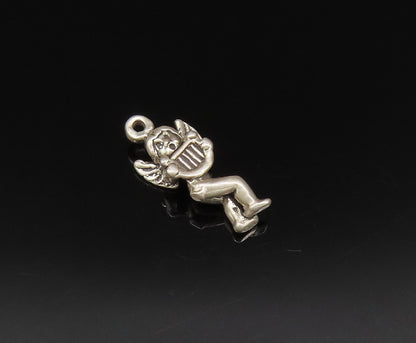 DISNEY 925 Silver  Vintage Baby Angel Playing Harp Charm Pendant  PT21519