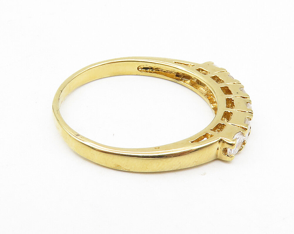 925 Sterling Silver  Cubic Zirconia Gold Plated Band Ring Sz 9.25  RG10329