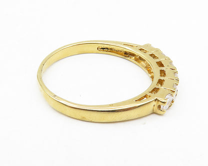925 Sterling Silver  Cubic Zirconia Gold Plated Band Ring Sz 9.25  RG10329