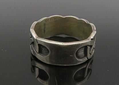 925 Sterling Silver  Vintage Dark Tone Celtic Knot Band Ring Sz 12  RG23535
