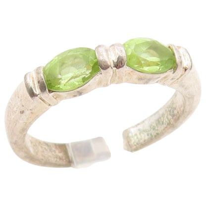 925 Sterling Silver Vintage Ring Classic Oval Cut Peridot Band  Sz 7.5  RG36609