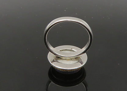 925 Sterling Silver  Vintage Blue Druzy Stone Cocktail Ring Sz 6  RG22758