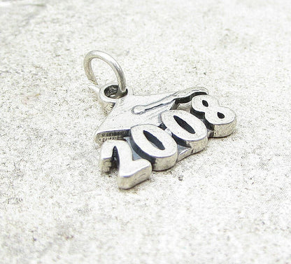 925 Sterling Silver 2008 Graduation Charm Pendant  PT1036