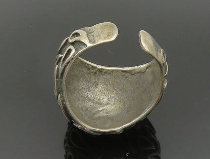 925 Sterling Silver Vintage Scattered Teardrop Pattern Dome Ring Sz 10 RG24425