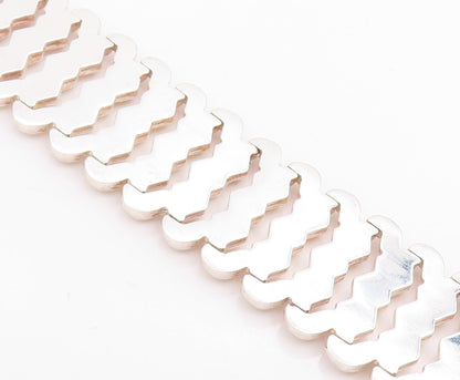 925 Sterling Silver Vintage Bracelet Classic Woven Geometric Ladder Link BT11822