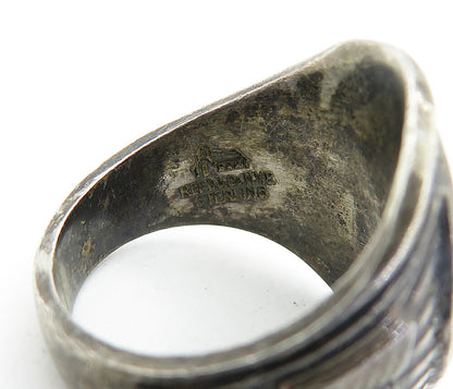 REED & CO. 925 Silver  Vintage Antique Community Band Ring Sz 8.5  RG3900