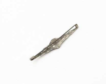 925 Sterling Silver  Vintage Antique Oxidized Floral Vine Brooch Pin  BP6824