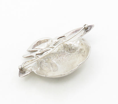 PARENTI 925 Sterling Silver  Vintage Shiny Apple Fruit Motif Brooch Pin BP6423