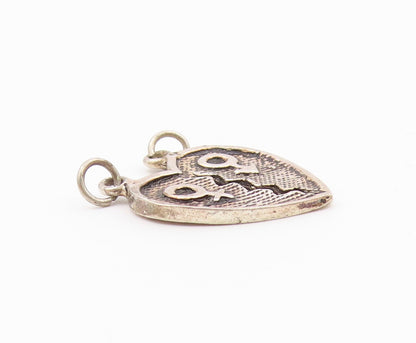925 Sterling Silver  Vintage Male & Female Symbol Broken Heart Pendant PT18749