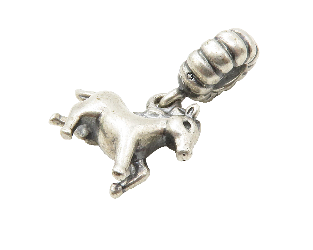 PANDORA 925 Sterling Silver  Vintage Petite Galloping Horse Pendant  PT11225
