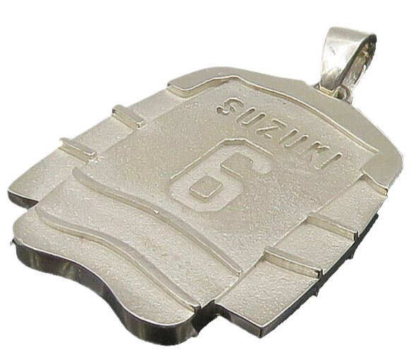 925 Sterling Silver  Vintage Shiny Saginaw Ice Hockey Jersey Pendant  PT18733