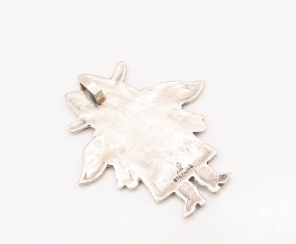 925 Sterling Silver Vintage Pendant JEEP COLLINS Carved Angle Fairy  PT23011