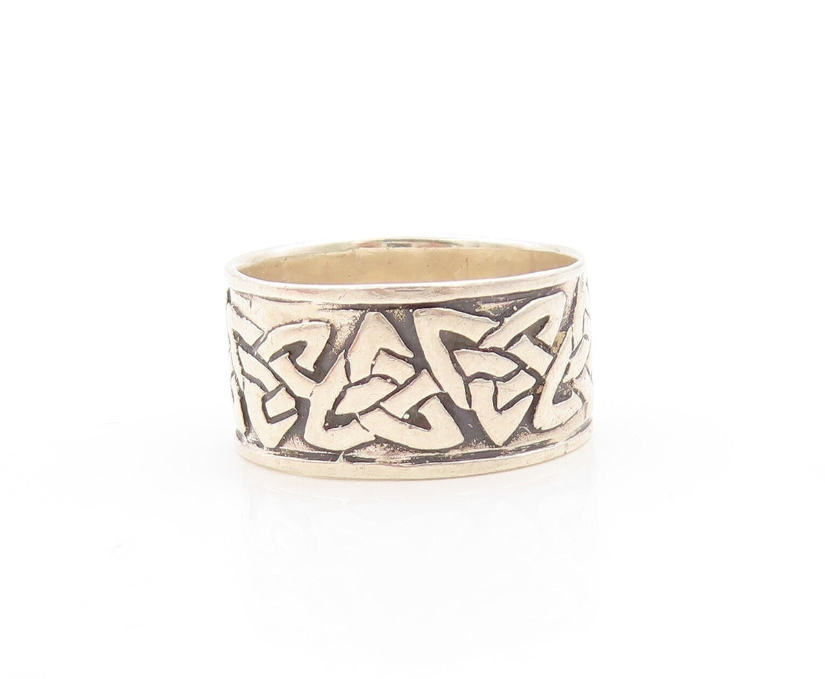 925 Sterling Silver Vintage Ring Minimalist Celtic Design Grooved  Sz 7  RG31295