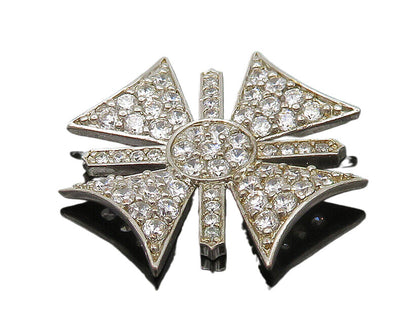 925 Sterling Silver  Vintage Cubic Zirconia Encrusted Cross Pendant  PT14290