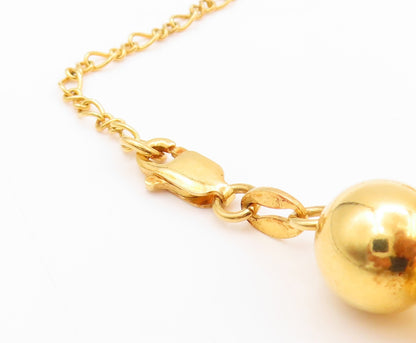 925 Sterling Silver Vintage Necklace Gold Plated Bead Chain NE4547