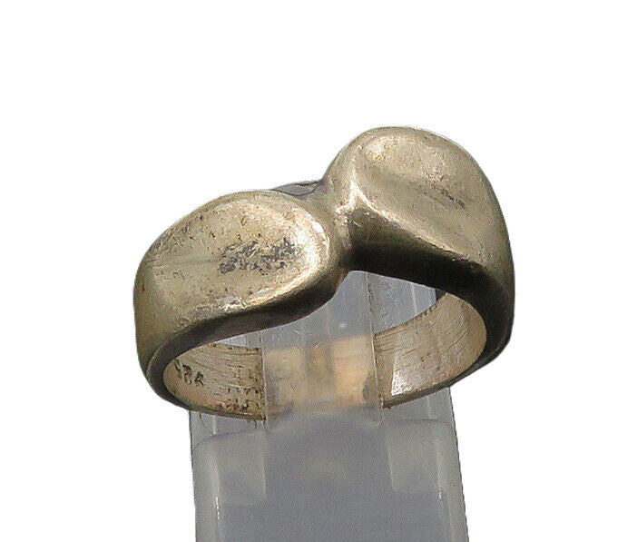 925 Sterling Silver  Vintage Shiny Smooth Bypass Band Ring Sz 8  RG21351