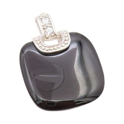 925 Sterling Silver Vintage Pendant Hand Bag Design Cabochon Onyx  PT24559