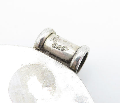 925 Sterling Silver Vintage Modernist Raised Detail Slide Pendant PT5746