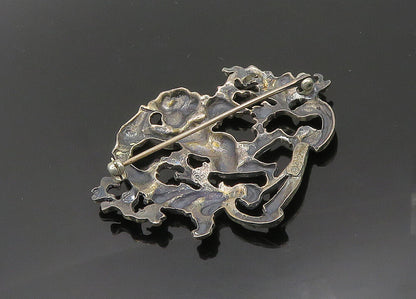 CINI 925 Sterling Silver  Vintage Antique Aquarius Zodiac Brooch Pin  BP8017