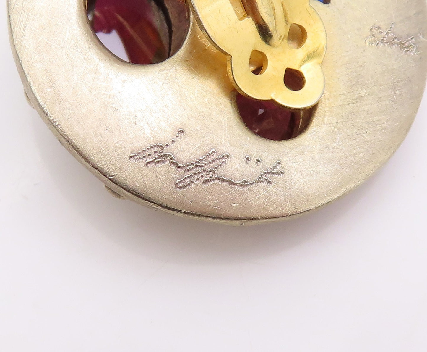 925 Sterling Silver Vintage Earrings Gold Plated Designer Gemstones  EG13489