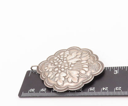 925 Sterling Silver Vintage Pendant TOWLE Solid Carved Flower Cloud  PT23416