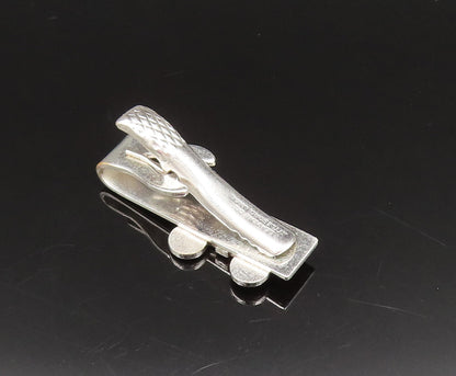 925 Sterling Silver  Vintage Blue Enamel Old Motion Film Tie Clip  TR3341