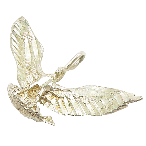 925 Sterling Silver  Vintage Diamond Cut Flying Eagle Motif Pendant  PT14248