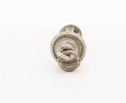 925 Sterling Silver Vintage Pendant 3D Carved Mini England Tower Charm  PT22693