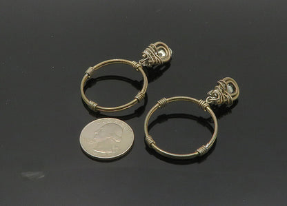 925 Sterling Silver  Vintage Wire Wrapped Non Pierce Dangle Earrings  EG10005