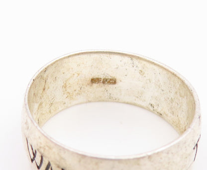 925 Sterling Silver Vintage Ring Engraved True Love Waits Band  Sz 8  RG35812