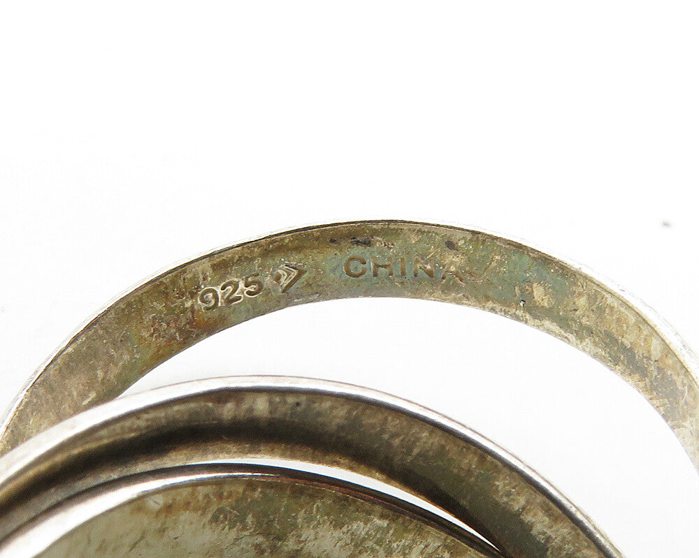 925 Sterling Silver  Vintage Minimalist 3 Band Rolling Ring Sz 7  RG19531