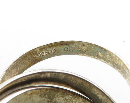 925 Sterling Silver  Vintage Minimalist 3 Band Rolling Ring Sz 7  RG19531