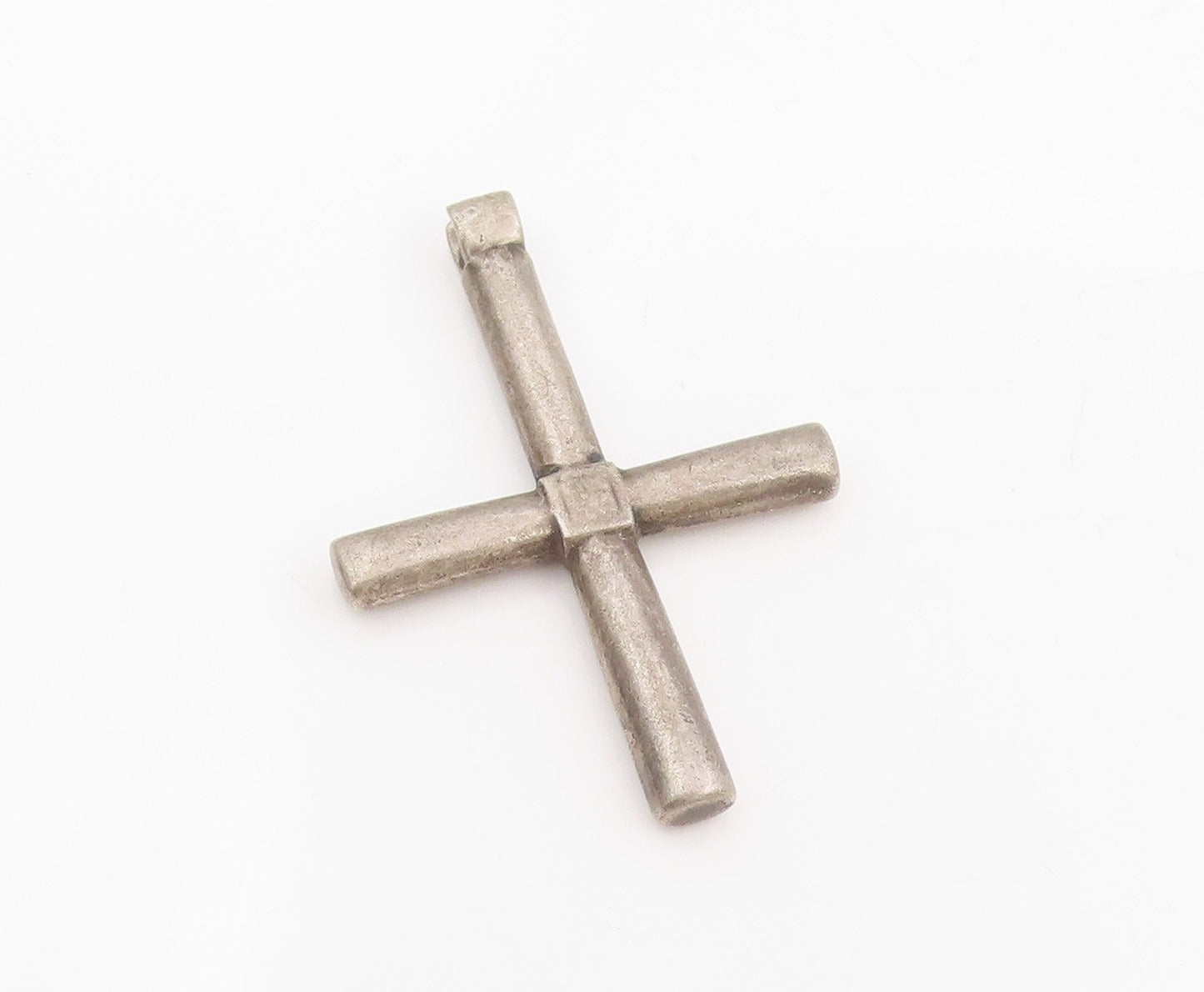 925 Sterling Silver Vintage Pendant Minimalist Solid Religious Cross  PT25513