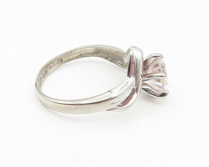 SETA 925 Sterling Silver  Sparkling Cubic Zirconia Solitaire Ring Sz 8 RG11090