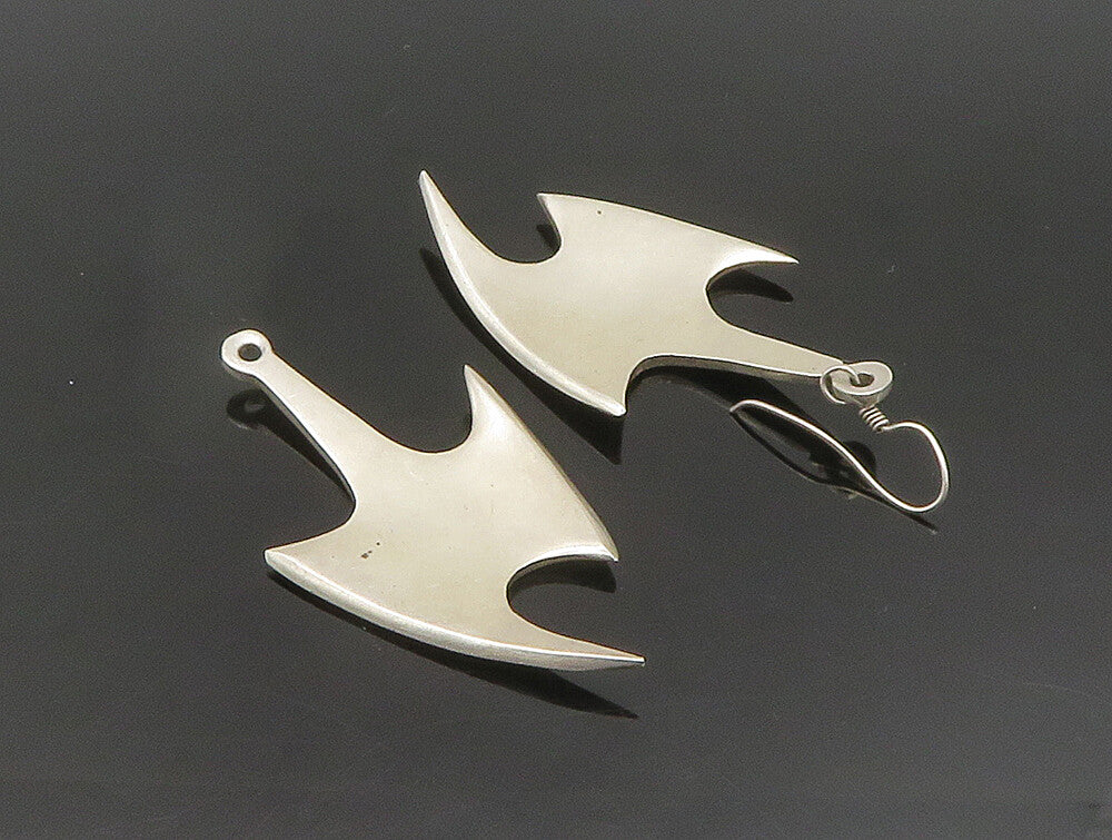 MEXICO 925 Silver  Vintage Minimalist Pointed Abstract Dangle Earrings EG11670