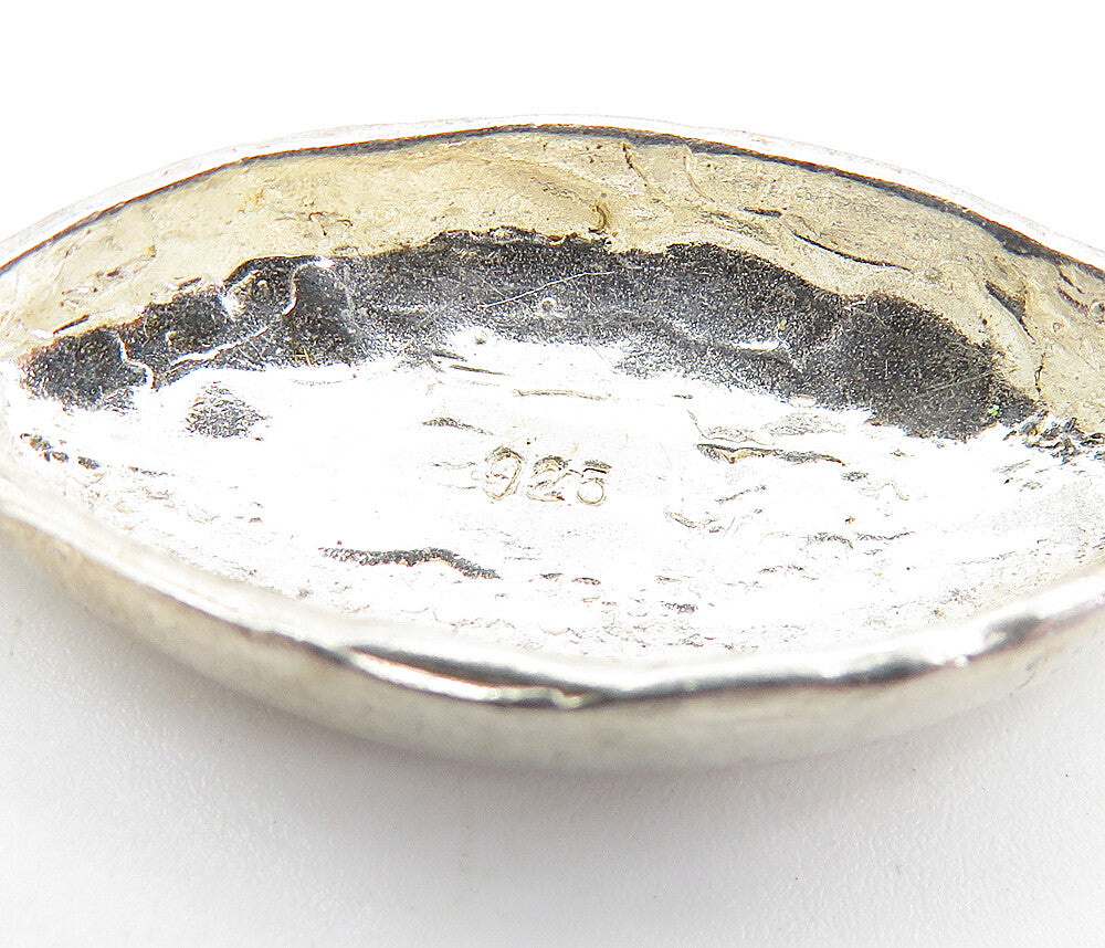 925 Sterling Silver  Vintage Dark Tone Diamond Cut Football Pendant  PT5442