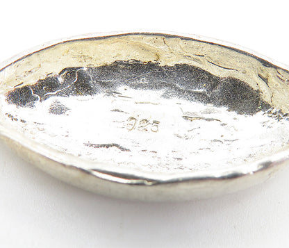 925 Sterling Silver  Vintage Dark Tone Diamond Cut Football Pendant  PT5442
