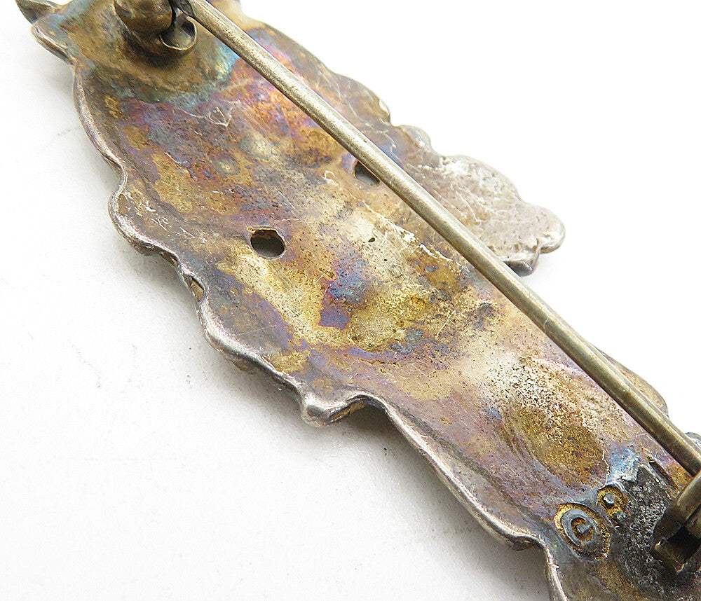 MEXICO 925 Sterling Silver  Vintage Antique Little Girl Brooch Pin  BP1551