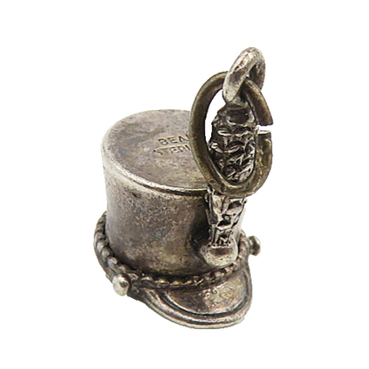 BEAU 925 Sterling Silver  Vintage Petite Oxidized Majorette Hat Pendant PT6964