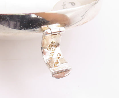 925 Sterling Silver Vintage Necklace MEXICO Oval Large Pill Box OPENS  NE4597