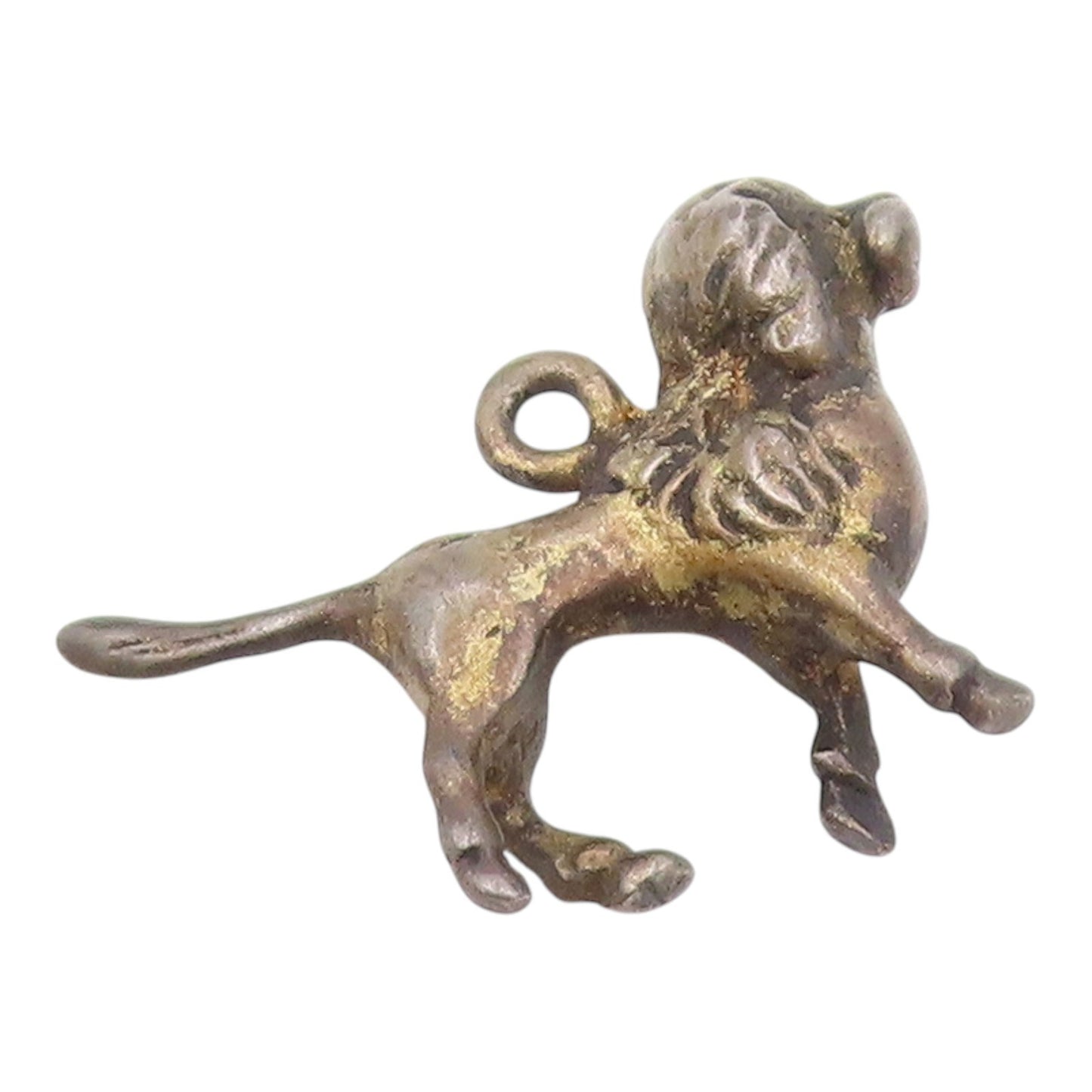 925 Sterling Silver  Vintage Dark Tone Poodle Dog Animal Pendant  PT18514