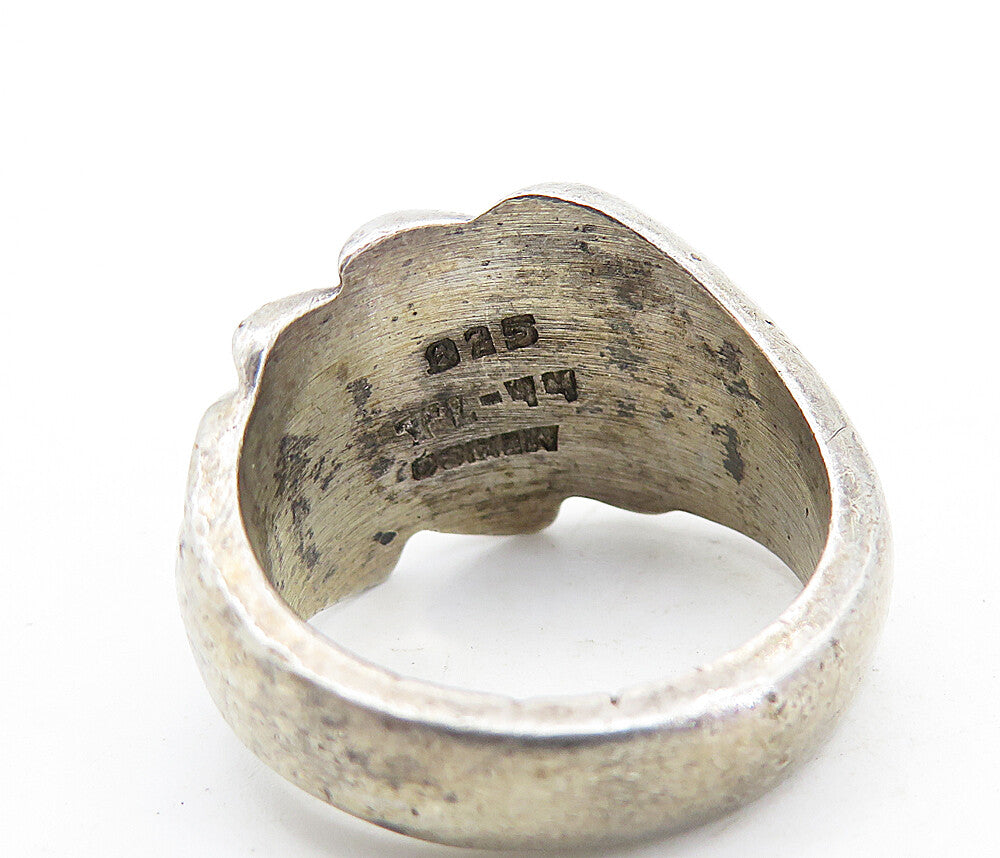 MEXICO 925 Silver  Vintage Dark Tone Fluted Tapered Band Ring Sz 7  RG6975