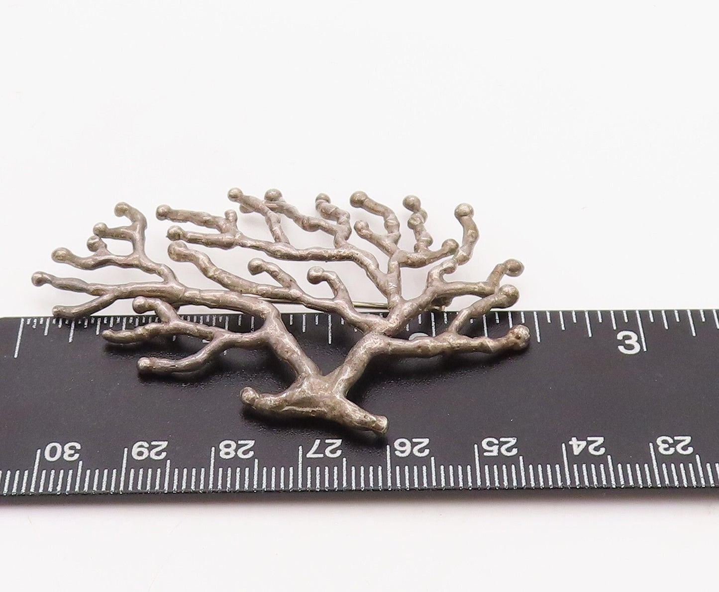 925 Sterling Silver Vintage Brooch Pin Brutalist Cutout Tree Of Life  BP11241