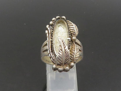 CAROL FELLEY 925 Silver  Vintage Floral Motif Cocktail Ring Sz 10  RG23808